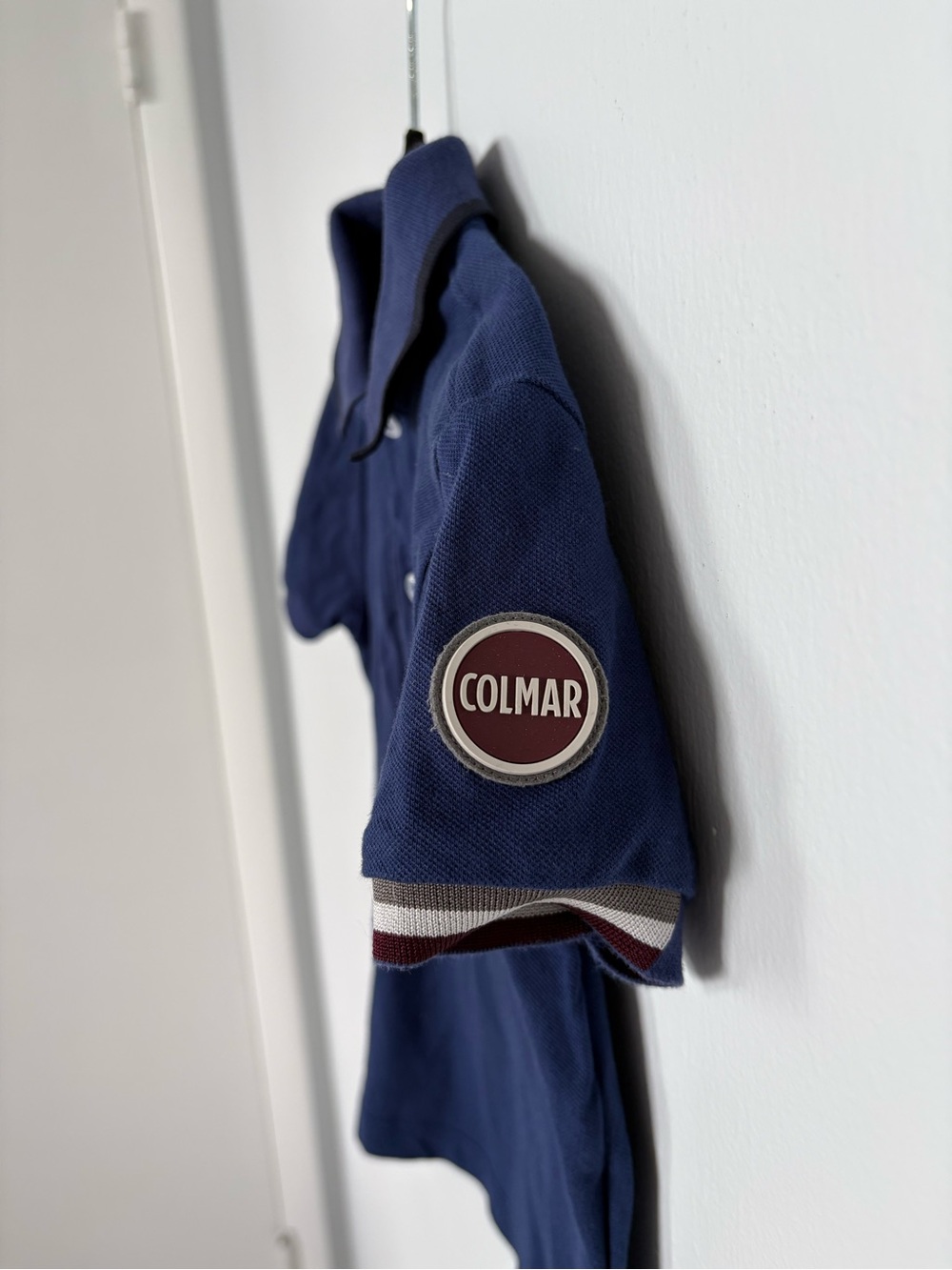 COLMAR Blue Polo with Burgundy Logo